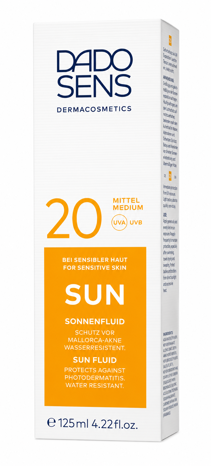 Zonnebrand voor Hem en Haar - natuurlijke igrediënten - SUN Fluid SPF 20