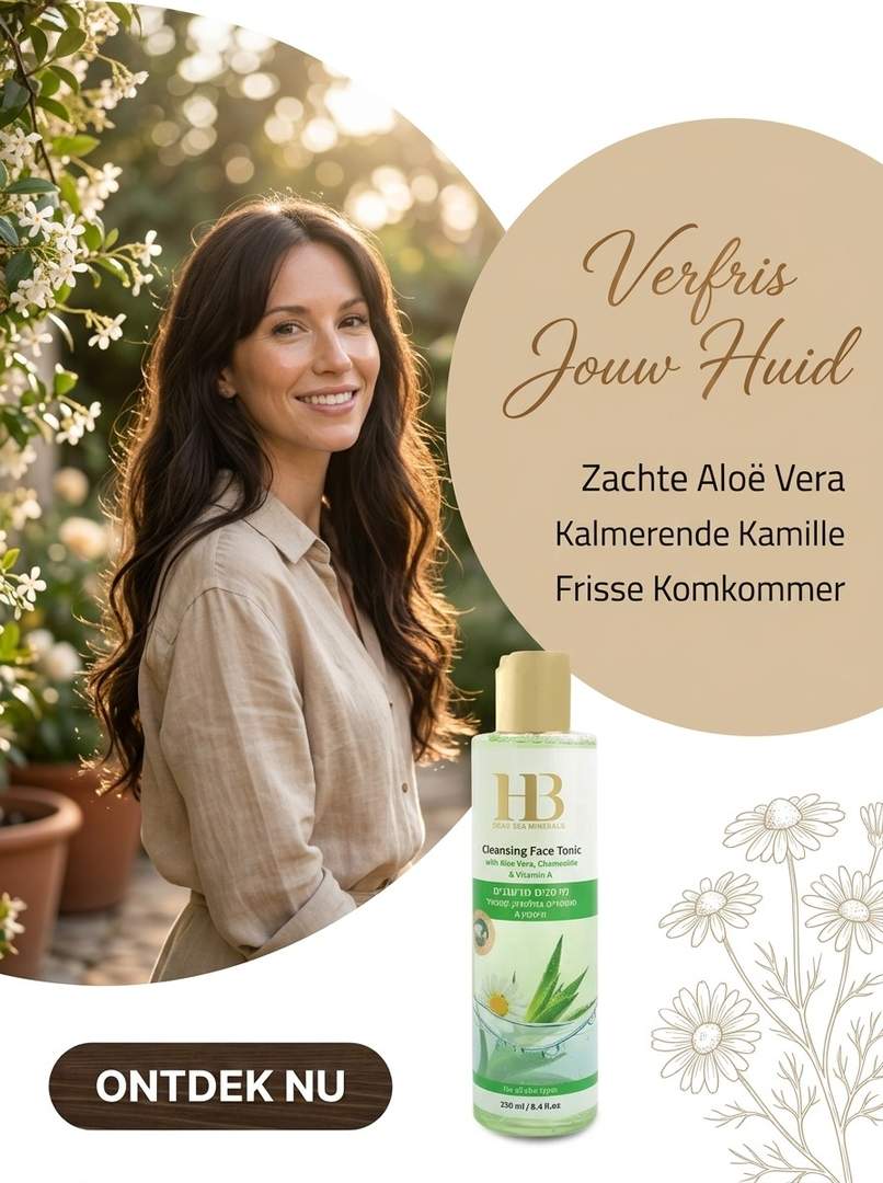 Reinigende Gezichtstonic met Aloë Vera, Kamille en Vitamine A 250ml – HB Dead Sea Minerals - Rozemarijn Naturalcare