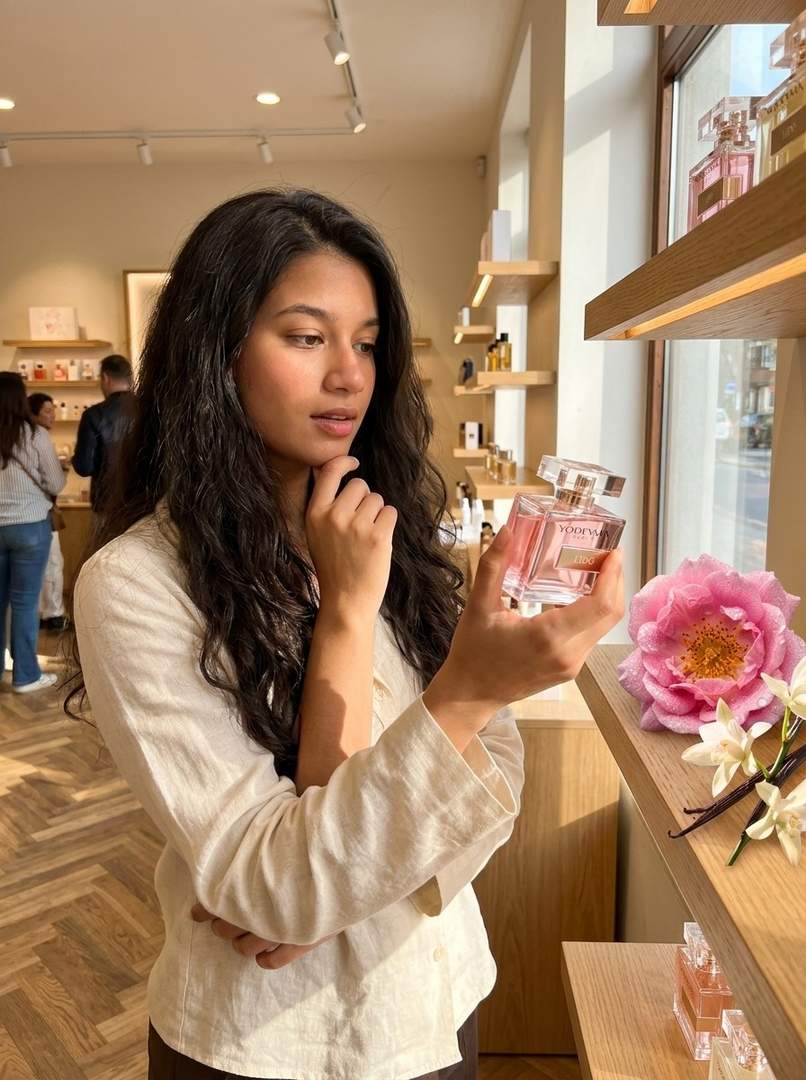 Sophie maakt zich klaar voor haar werkdag voor gebruik van Lido Eau de Parfum