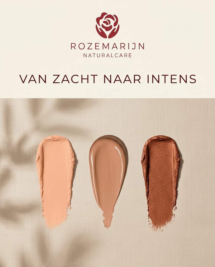 Dado Sens Hypersensitive Make-Up Almond – swatches van zacht naar intens