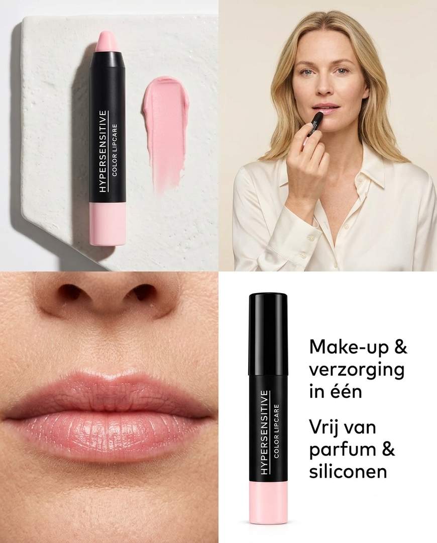 Dado Sens Hypersensitive Color Lipcare Rose aanbrengen op lippen